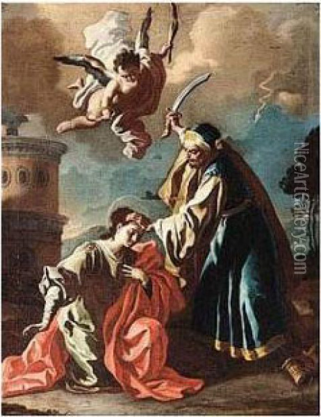 The Martyrdom Of Saint Barbara Oil Painting - Francesco Solimena