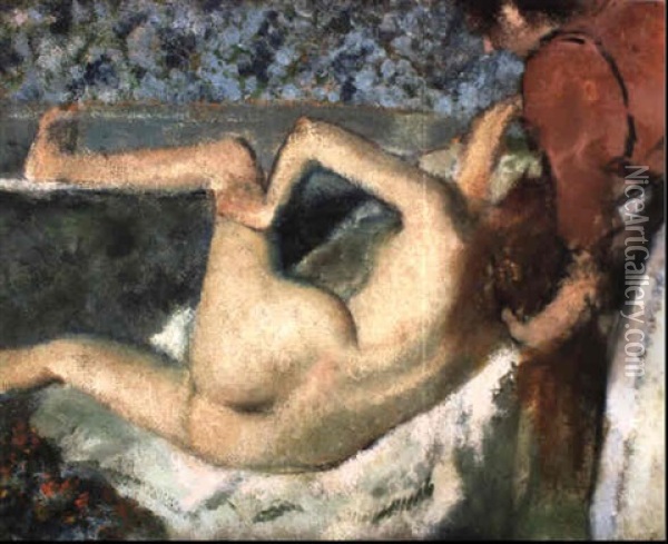 Le Bain, Femme Vue De Dos Oil Painting - Edgar Degas