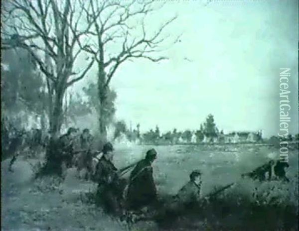 Soldaten In Der Schlacht Oil Painting - Henri-Charles-E. Dujardin-Beaumetz