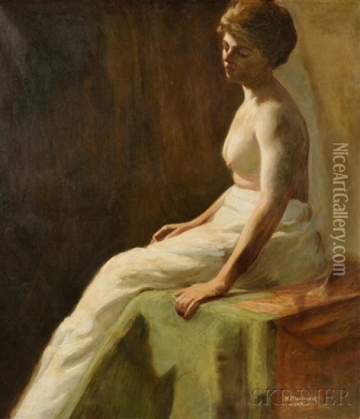 Seated Nude Oil Painting - Helen Sturtevant