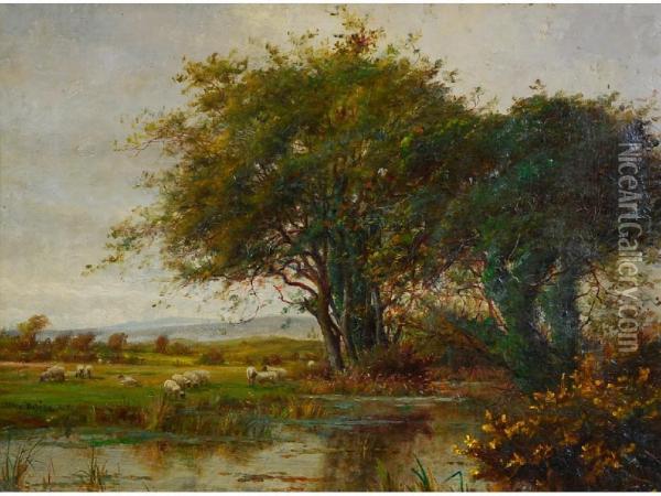 A Poole Near Bromborough Oil Painting - James Hey Davies