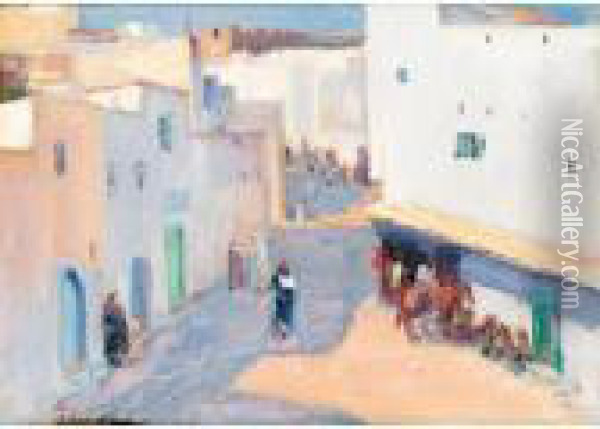 A Street In Tangier Oil Painting - John Lavery