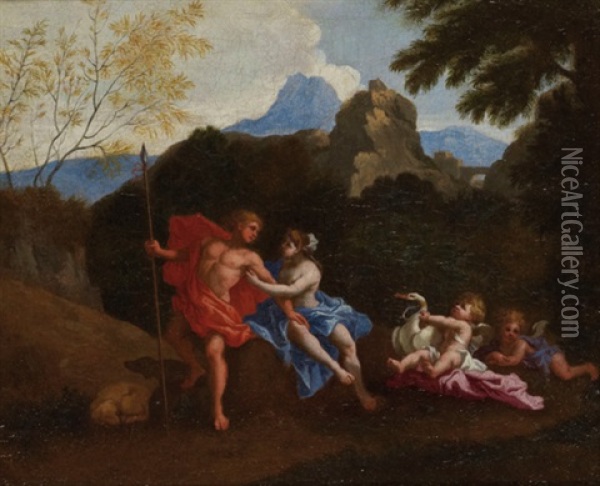 Adonis Quittant Venus Pour La Chasse Oil Painting - Thomas Blanchet