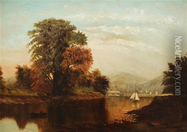 Lakeside Oil Painting - Samuel W. Griggs