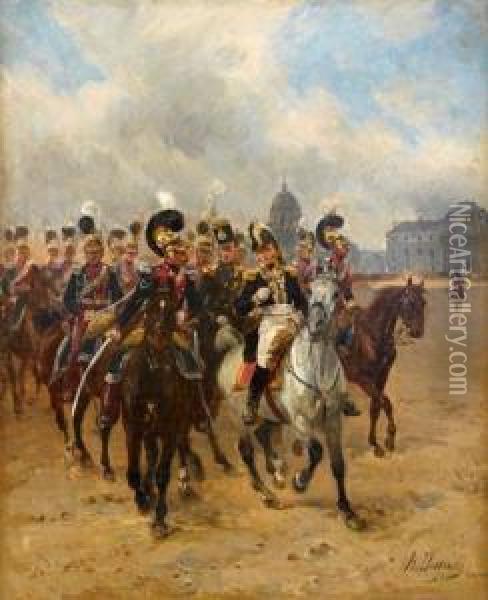 A Cavalry Regiment Oil Painting - Henri-Louis Dupray