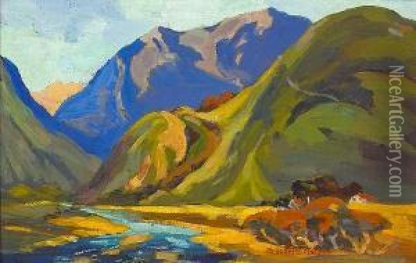 At Little Sur Oil Painting - Mary Deneale Morgan
