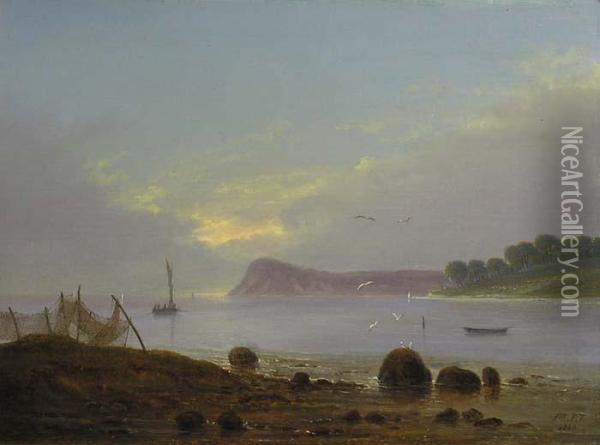 Paysage De Bord De Mer Oil Painting - Frederik Michael E. Fabritius De Tengnagel