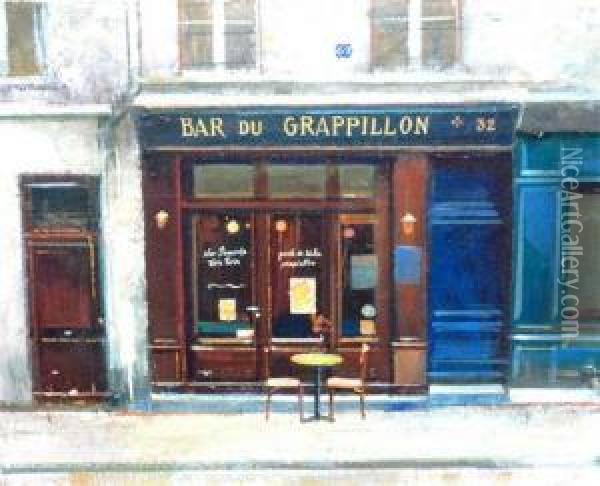 Bar Du Grappillon Oil Painting - Christian Mourier-Petersen