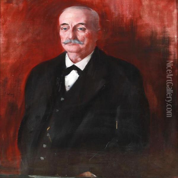 Portrait Of A Gentelman Oil Painting - Edvard Anders Saltoft