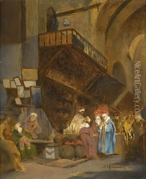 Souk In Constantinople Oil Painting - Stanislaus von Chlebowski