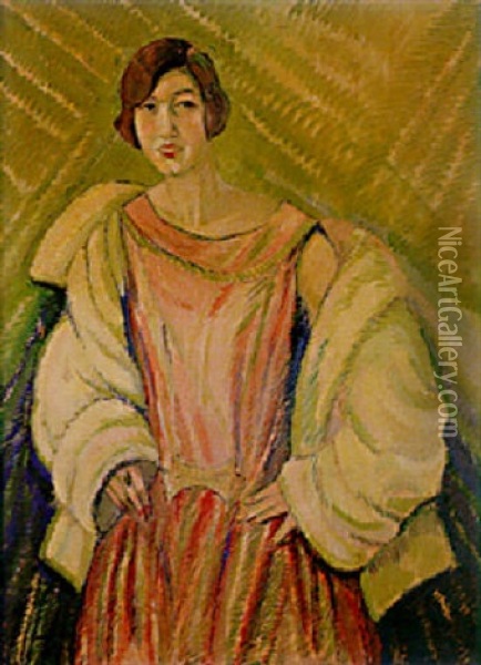 Portrait De Madame Dufort Wintenberg Oil Painting - Pierre De Belay