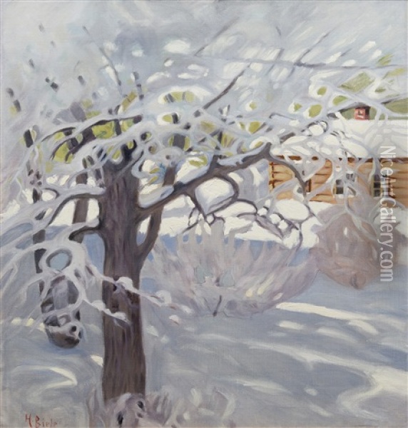 Sunny Winter Day Oil Painting - Helmi Ahlman Biese