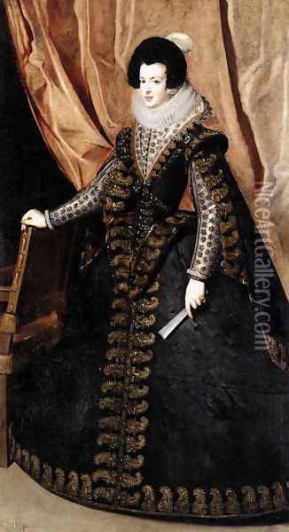 Queen Isabel, Standing 1631-32 Oil Painting - Diego Rodriguez de Silva y Velazquez