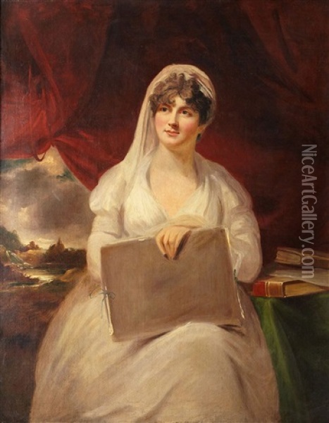 Retrato De Dama Oil Painting - John James Masquerier