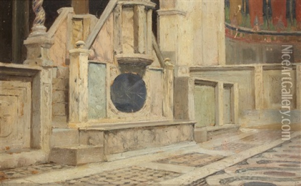 Interieur De La Basilique Saint Clement A Rome Oil Painting - Gaston Laree