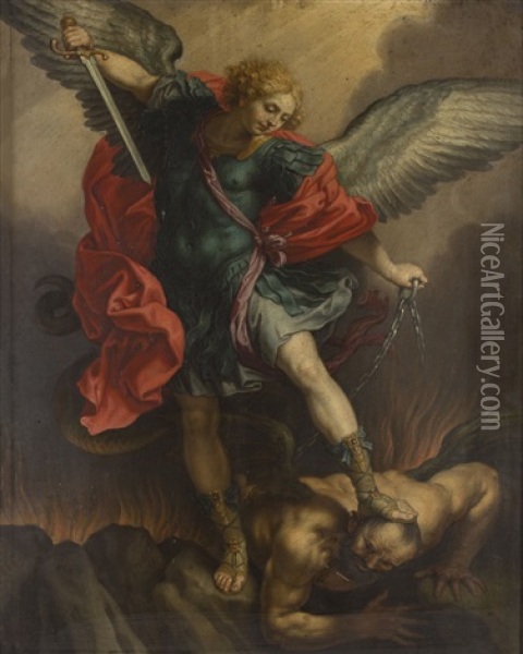 Arcangel San Miguel Oil Painting - Peter Van Lint