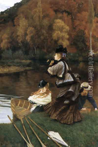 Autumn on the Thames (or Nuneham Courtney) Oil Painting - James Jacques Joseph Tissot