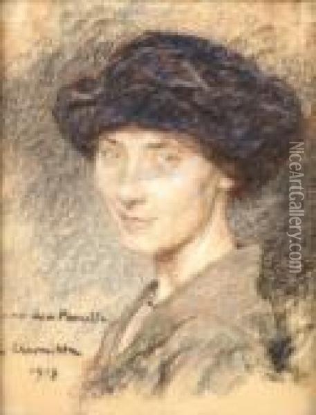 Portrait De Madame Jean Lhermitte Oil Painting - Leon Augustin Lhermitte