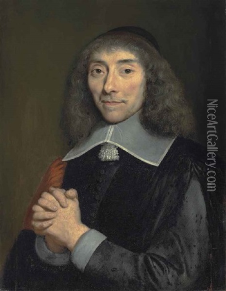 Portrait Of Jean Antoine De Mesmes (1598-1673), Half-length, In Black Robes Oil Painting - Philippe de Champaigne
