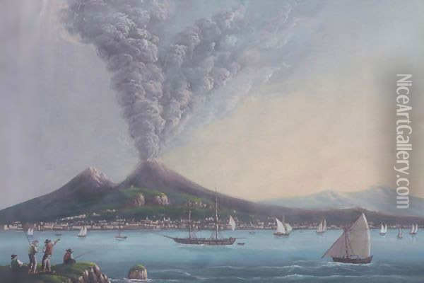 The Bay Of Naples Oil Painting - Italian School