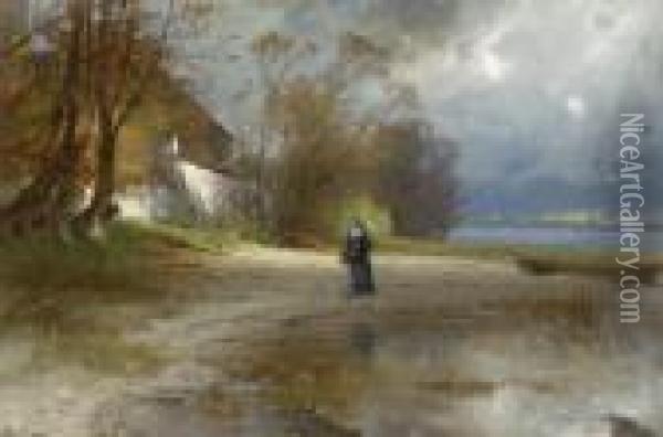 Nonne Am Ufer Der
 Fraueninsel. Oil Painting - Karl Raupp