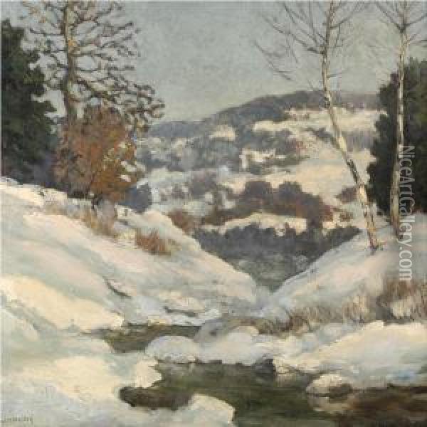 Snowy Landscape Oil Painting - Walter Koeniger