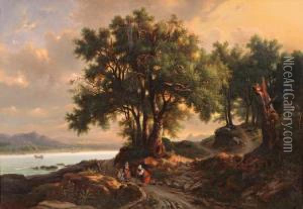 Paysage Romantique Oil Painting - Louis Auguste Lapito
