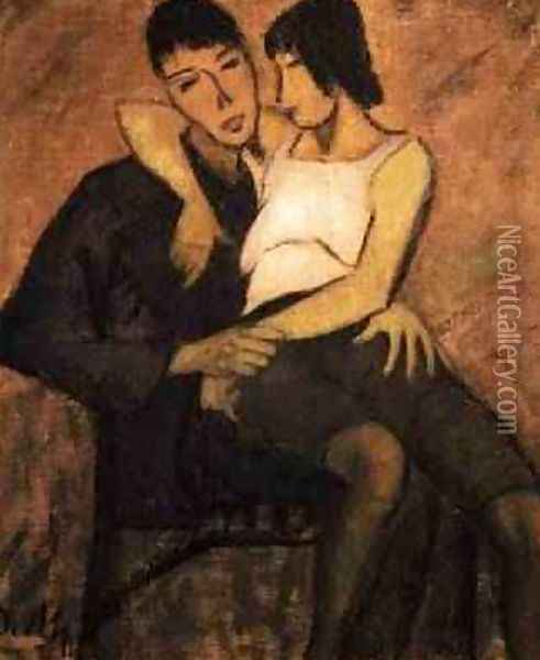 Urbanite Couple 1920 Oil Painting - Otto Mueller