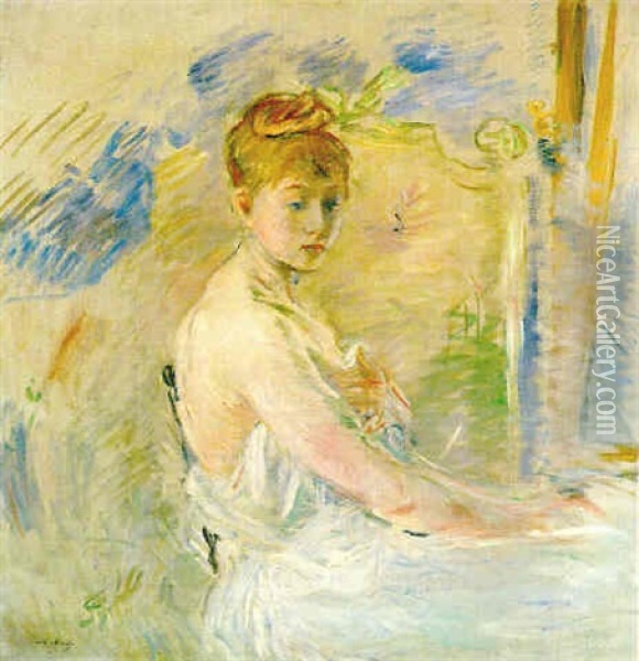 Jeune Femme Se Levant (mille. Euphrasie) Oil Painting - Berthe Morisot