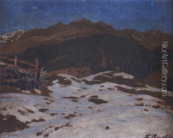 Erster Schnee Bei Klosters Oil Painting - Fritz Overbeck