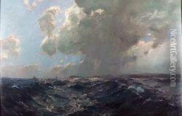 A Passing Shower Oil Painting - Julius Olsson