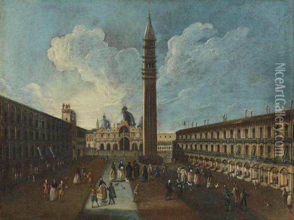 Zugeschrieben - Der Markusplatz In Venedig Oil Painting - Gabriele Bella