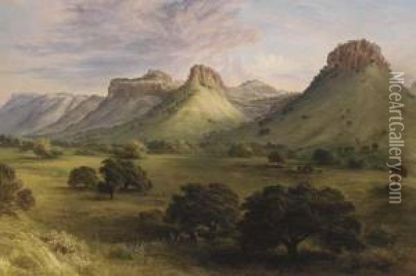 View In The Canyon Of The Coppermines, Santa Rita, New Mexico Oil Painting - Henry Cheever(s) Pratt