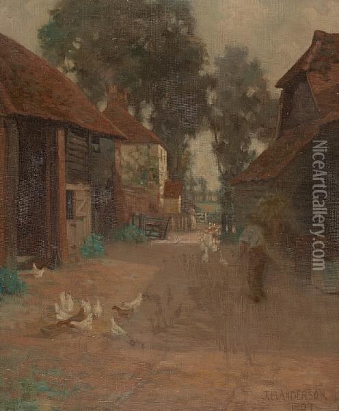The Farm Oil Painting - James Bell Anderson