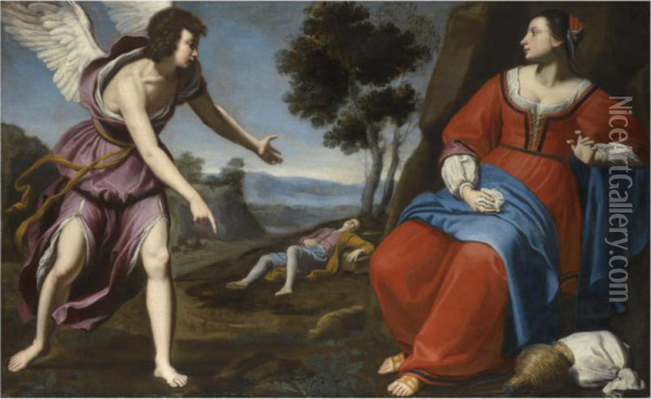 Hagar And Ishmael In The Desert Oil Painting - Lorenzo Lippi