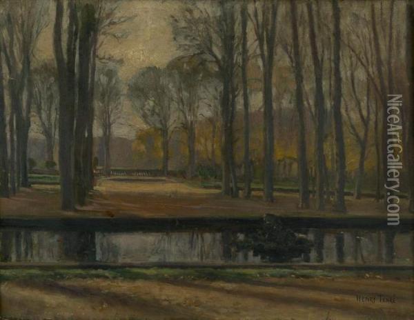 Herbst Im Park Von Fontainebleau Oil Painting - Charles Henry Tenre