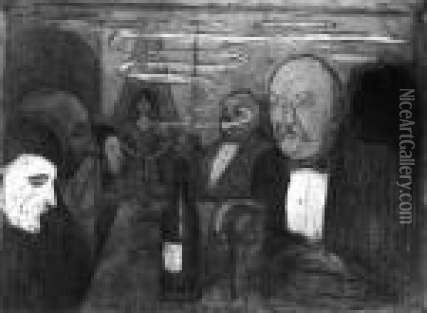 Christiania-boheme Ii Oil Painting - Edvard Munch