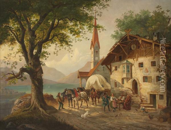 Wirtshaus Am See Oil Painting - Paul Leuteritz