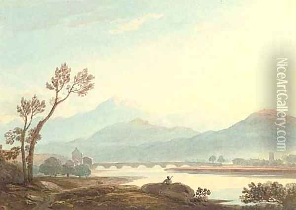 View of Dolgellau, North Wales Oil Painting - John Varley