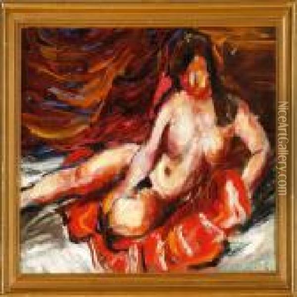 Nude Study Oil Painting - Otto Sievert