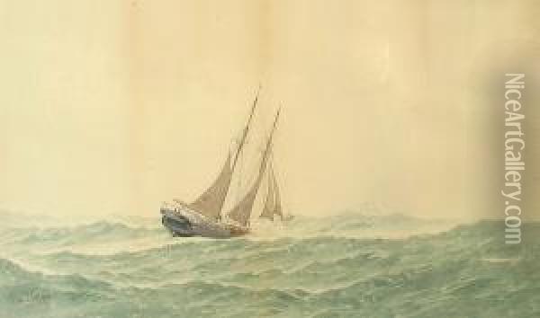 Sailing The Open Sea Oil Painting - Frederick Schiller Cozzens