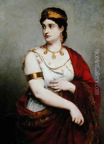 Portrait of Mademoiselle George (1787-1867) Oil Painting - Louis Courtat