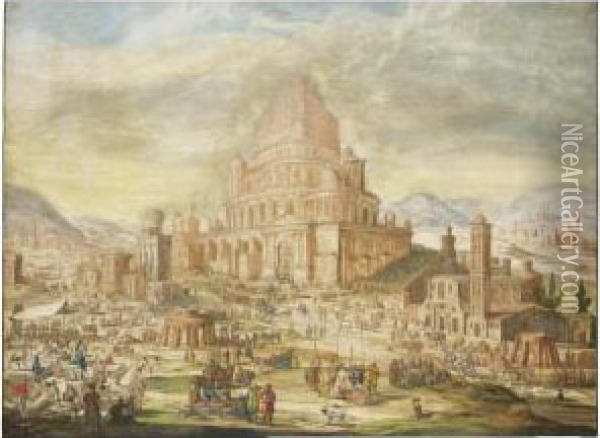 The Tower Of Babel Oil Painting - Jacob Van Der Ulft