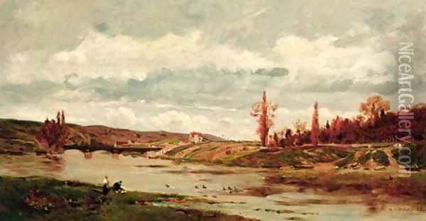 Bord de l'Oise Oil Painting - Hippolyte Camille Delpy