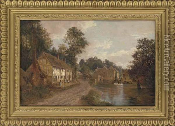 The Old Watermill On The Thames Oil Painting - Charles Deane
