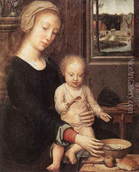 The Madonna of the Milk Soup Oil Painting - Gerard David