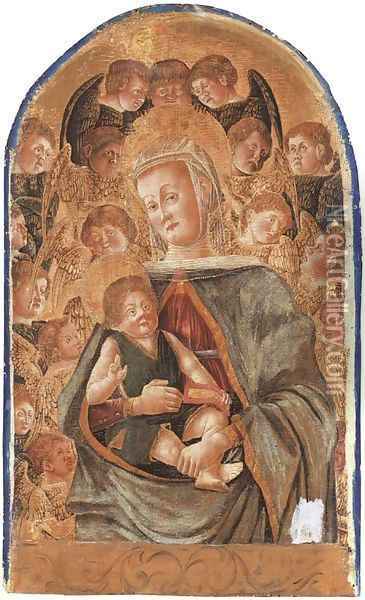 The Madonna and Child with Angels Oil Painting - Giorgio Schiavone
