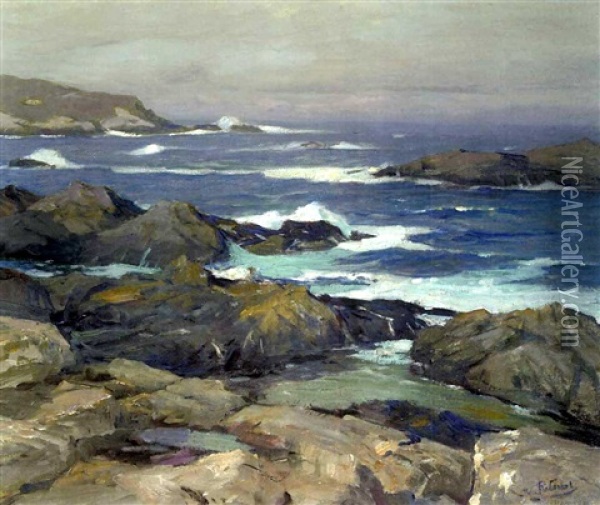 Coastal Range, Carmel Highlands Oil Painting - William Ritschel