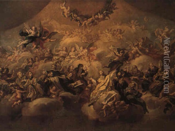 La Disputa Del Sacramento Oil Painting - Carlo Innocenzo Carlone