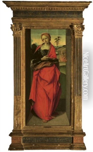 An Allegorical Figure Of Faith Oil Painting - Michelangelo di Pietro Membrini